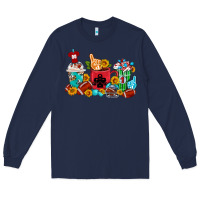 Navy Coffee And American Football Coffee Cups Long Sleeve Tee - FaDigitalArtStudio