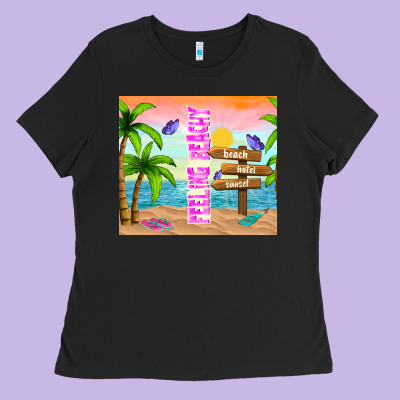 Feeling Beachy Ladies Tee Designed By Tumblerdesignbyshophia