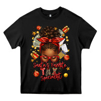 Black santa favorite tax specialist afro messy bun Heavy Core Tee - texasbilliewilder