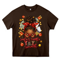 Chocolate Brown santa favorite tax specialist afro messy bun Heavy Core Tee - texasbilliewilder