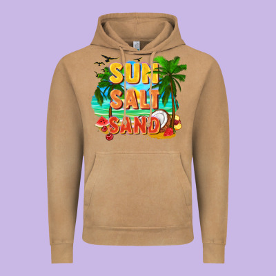 Sun Salt Sand Vintage Hoodie Designed By Fadigitalartstudio