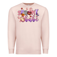 Pale Pink spooky babe Premium Sweatshirt - AdoDesignShop