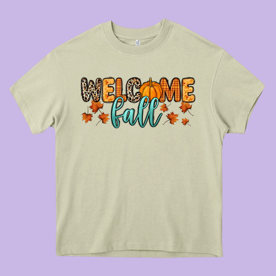 Welcome Fall Heavy Core Tee Designed By Ranaportraitstore
