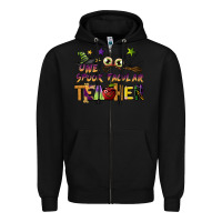 Black one spook tacular teacher Zipper Hoodie - BarkalooDesign