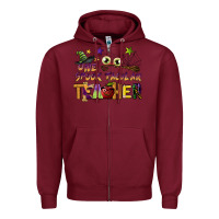 Burgundy one spook tacular teacher Zipper Hoodie - BarkalooDesign