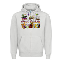 Dove Grey one spook tacular teacher Zipper Hoodie - BarkalooDesign