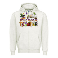 Oatmeal Heather one spook tacular teacher Zipper Hoodie - BarkalooDesign