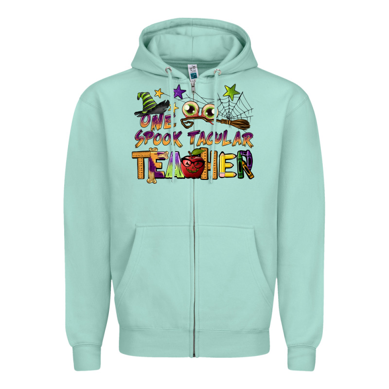 One Spook Tacular Teacher Zipper Hoodie by BarkalooDesign | Teevron