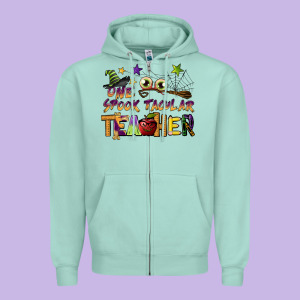 One Spook Tacular Teacher Zipper Hoodie Designed By Barkaloodesign