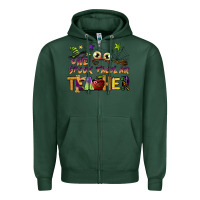 Sports Green one spook tacular teacher Zipper Hoodie - BarkalooDesign