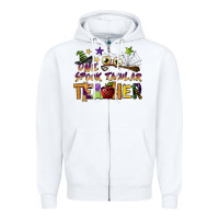 White one spook tacular teacher Zipper Hoodie - BarkalooDesign
