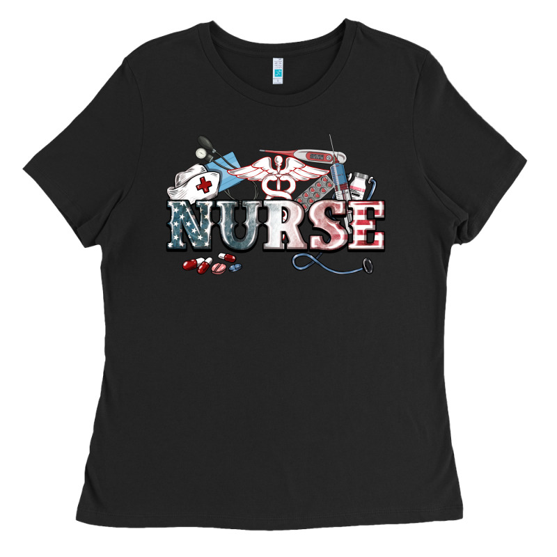 American Nurse 4th Of July Ladies Tee by HowdyJamesFarm | Teevron