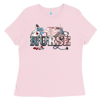 Bubblegum Pink American Nurse 4th of july Ladies Tee - HowdyJamesFarm