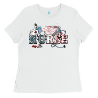 White American Nurse 4th of july Ladies Tee - HowdyJamesFarm