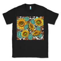 Black turquoise sunflowers with gemstones Classic Tee - TumblerDesignByShophia