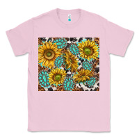 Bubblegum Pink turquoise sunflowers with gemstones Classic Tee - TumblerDesignByShophia