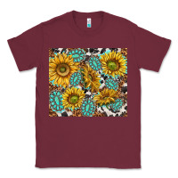 Burgundy turquoise sunflowers with gemstones Classic Tee - TumblerDesignByShophia