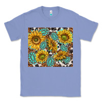 Colony Blue turquoise sunflowers with gemstones Classic Tee - TumblerDesignByShophia
