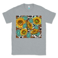 Heather Grey turquoise sunflowers with gemstones Classic Tee - TumblerDesignByShophia