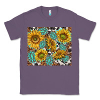 Lavender turquoise sunflowers with gemstones Classic Tee - TumblerDesignByShophia