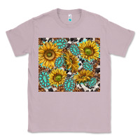 Lilac turquoise sunflowers with gemstones Classic Tee - TumblerDesignByShophia