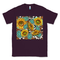 Plum turquoise sunflowers with gemstones Classic Tee - TumblerDesignByShophia