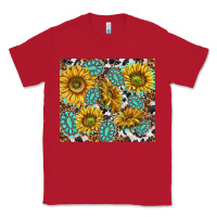 Red turquoise sunflowers with gemstones Classic Tee - TumblerDesignByShophia