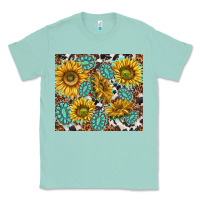 Seafoam turquoise sunflowers with gemstones Classic Tee - TumblerDesignByShophia