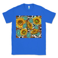 True Royal turquoise sunflowers with gemstones Classic Tee - TumblerDesignByShophia