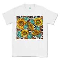 White turquoise sunflowers with gemstones Classic Tee - TumblerDesignByShophia