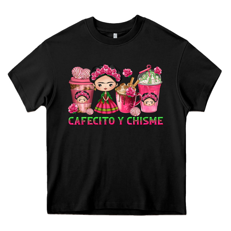 Cafecito Y Chisme With Coffee Cups Heavy Core Tee by texasbilliewilder | Teevron