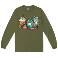 Army Green Dentist Coffee Cups Long Sleeve Tee - FaDigitalArtStudio