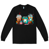 Black Dentist Coffee Cups Long Sleeve Tee - FaDigitalArtStudio