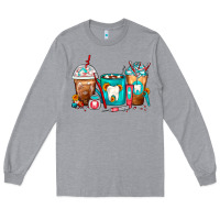 Heather Grey Dentist Coffee Cups Long Sleeve Tee - FaDigitalArtStudio