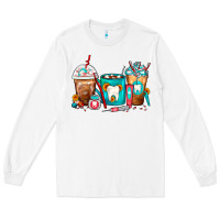 White Dentist Coffee Cups Long Sleeve Tee - FaDigitalArtStudio