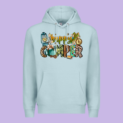Happy Camper Premium Hoodie Designed By Cowhidedigitalart