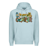 Blue Mist happy camper Premium Hoodie - CowhideDigitalArt