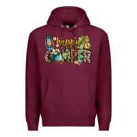 Burgundy happy camper Premium Hoodie - CowhideDigitalArt
