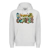 Dove Grey happy camper Premium Hoodie - CowhideDigitalArt