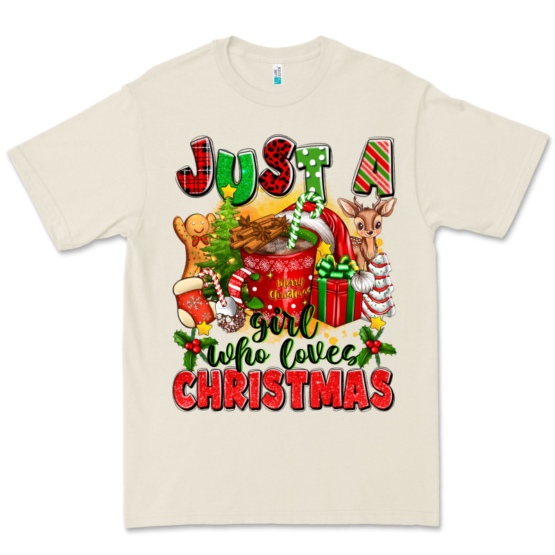 Just A Girl Who Loves Christmas Premium Tee by texasbilliewilder | Teevron