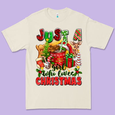 Just A Girl Who Loves Christmas Premium Tee Designed By Texasbilliewilder