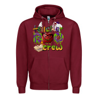 Burgundy teacher boo crew Zipper Hoodie - BarkalooDesign