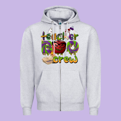 Teacher Boo Crew Zipper Hoodie Designed By Barkaloodesign