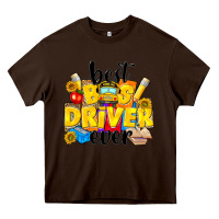 Chocolate Brown best bus driver ever Heavy Core Tee - NancyCooperArtShop