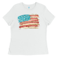 White American flag with leopard Ladies Tee - HowdyJamesFarm