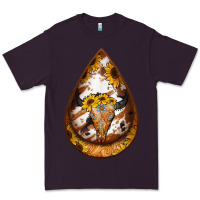 Plum sunflower tooled leather bullskull teardrop earrings Premium Tee - Jasminsmagicworld