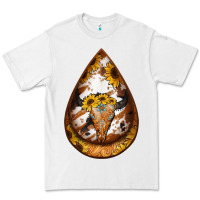 White sunflower tooled leather bullskull teardrop earrings Premium Tee - Jasminsmagicworld