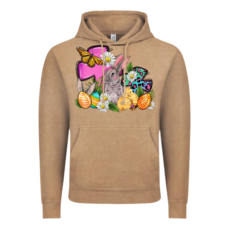 Easter Rabbits And Cross Vintage Hoodie by OliviaCreatesArt | Teevron