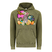 Vintage Olive Easter rabbits and cross Vintage Hoodie - OliviaCreatesArt