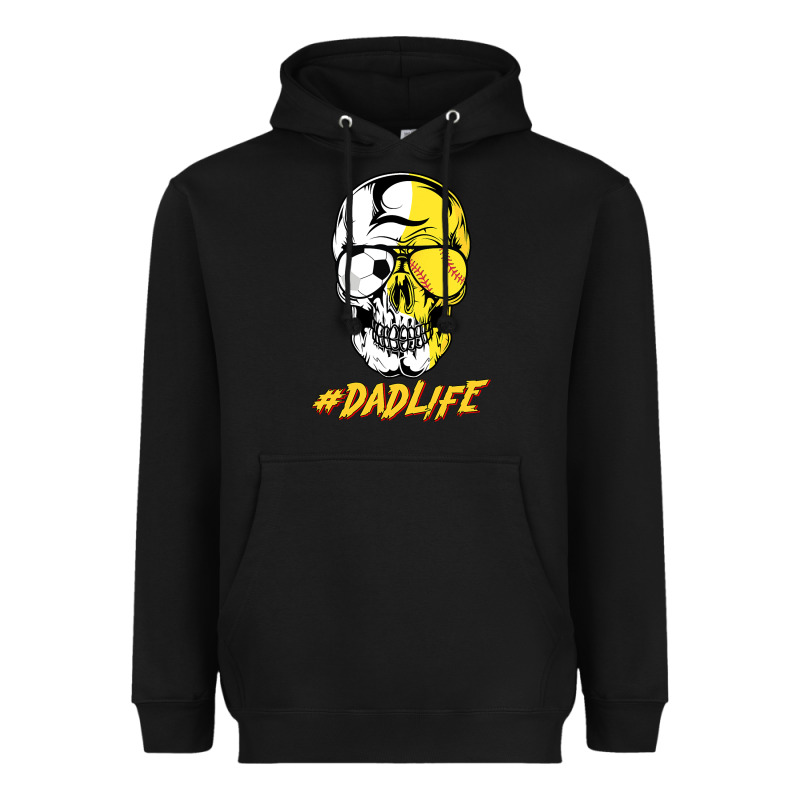 Dad Life Sugar Skull For Soccer Softball Halloween Costume Heavyweight Hoodie by maiPhamDesign | Teevron